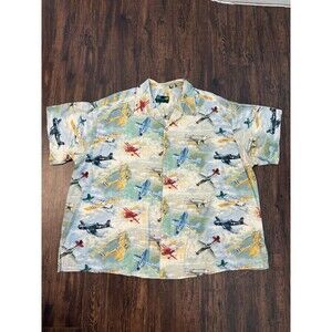 Moon Dog Shirt Co Men’s Shirt 3XL Handmade Aerospace Old Warplanes Short Sleeve